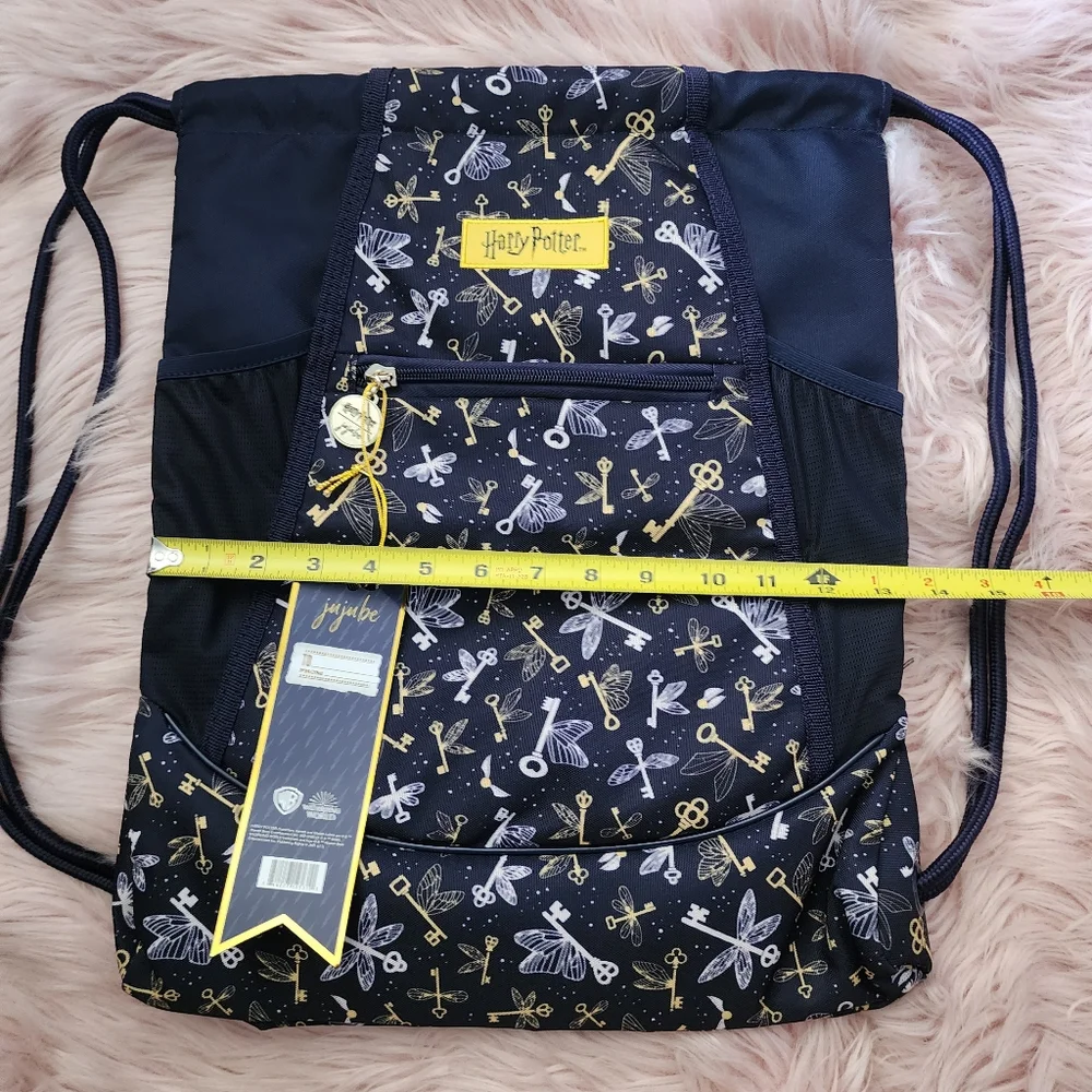 JuJuBe Harry Potter Drawstring Backpack flying keys limited edition